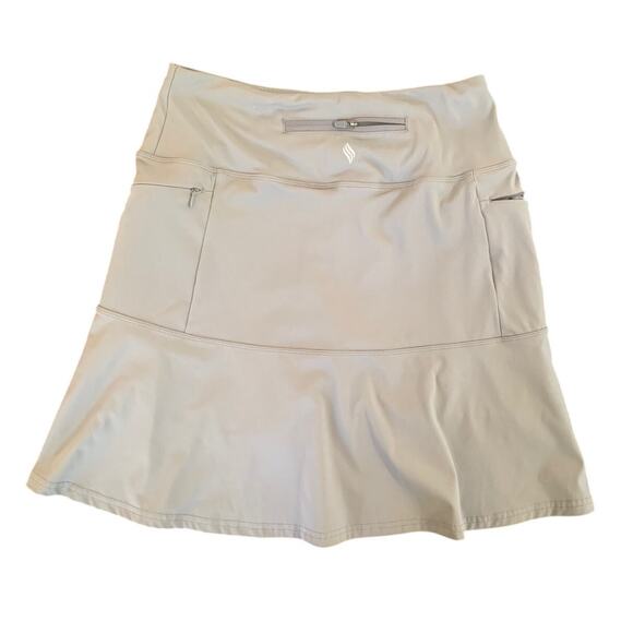 Santiny-Knee-Length-Golf-Tennis-Skort–Light Gray–Stretch Nylon Blend–Women's-S - Picture 2 of 9